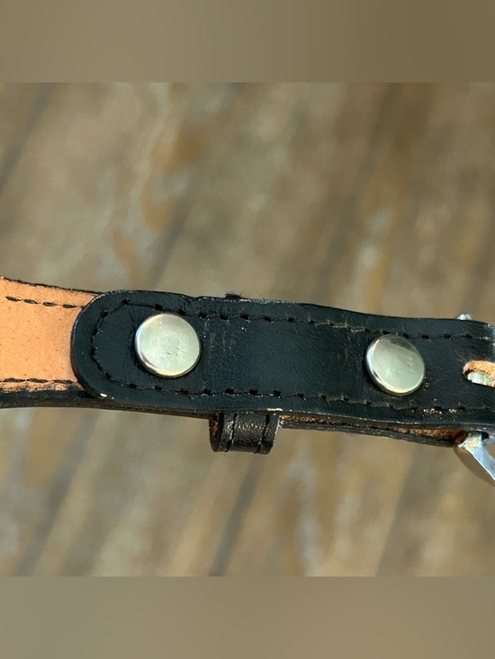 3-D Western Horsehair Inlay Belt Woven Black Leather Belt Made in USA Size 28
